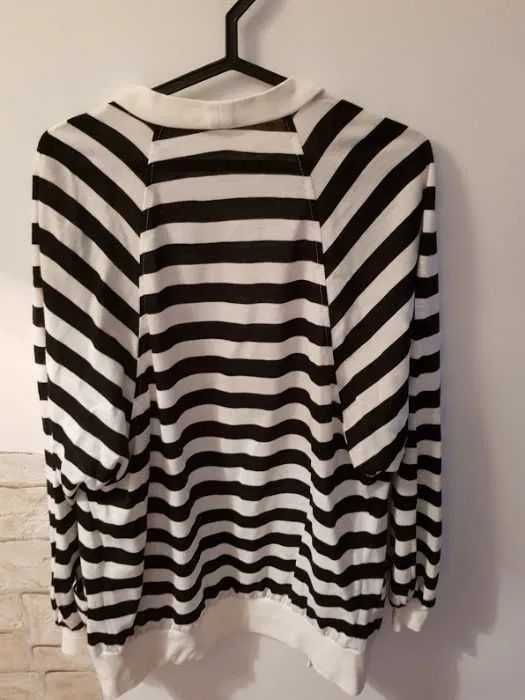 Cardigan alb/negru,marimea 36/38,stare f buna