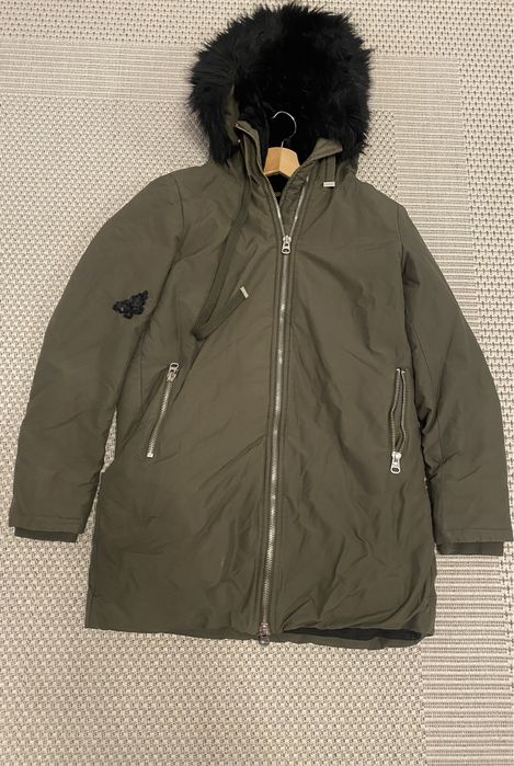 Jacheta -parka Kaki zara unicat cu fluture brodat pe mana