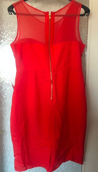 Rochie midi eleganta rosu coral portocaliu marimea 16 UK XL ASOS