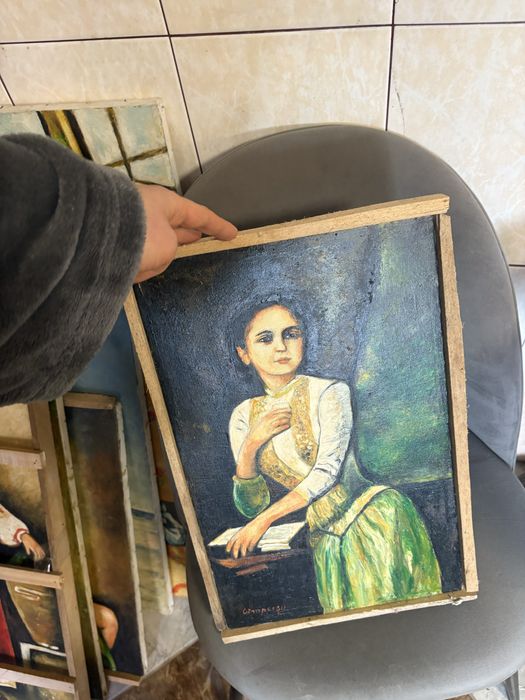 Set 6 tablouri pictate manual ulei  cimpoesu 249 Lei bucata