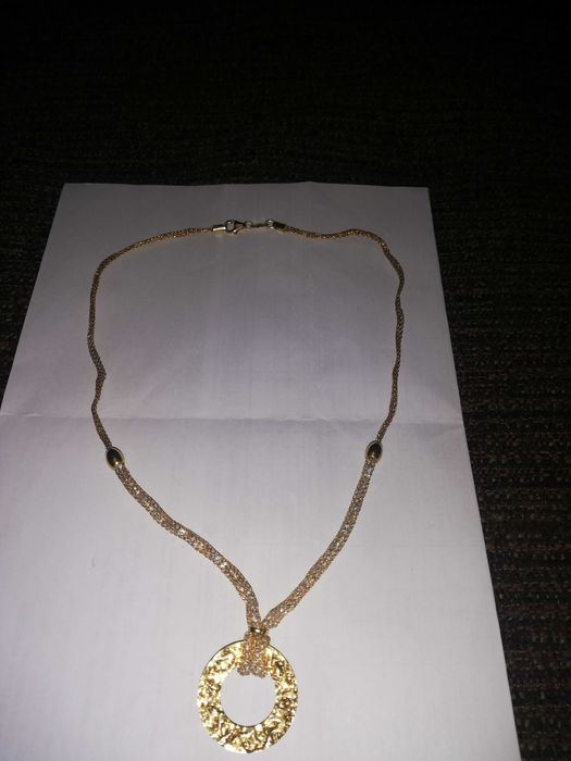 златно дамско колие 18к с брилянтини 8,85 грама