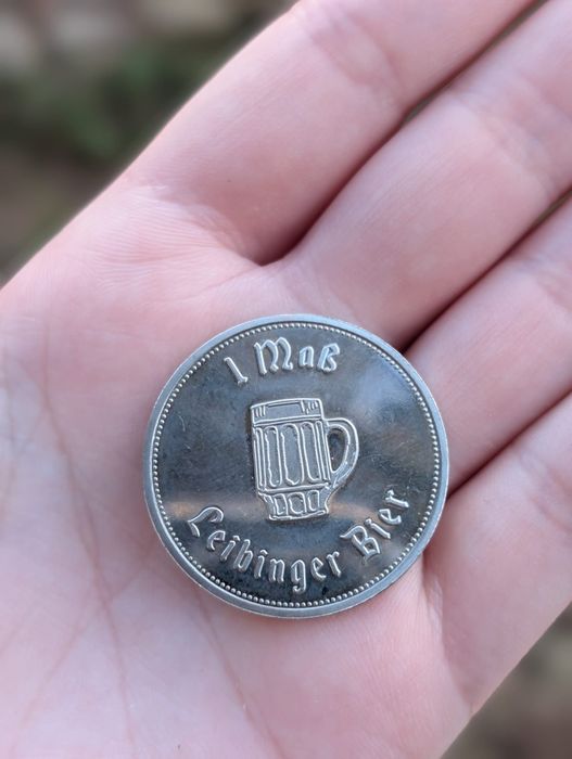 Jeton comercial Leibenger placat cu argint