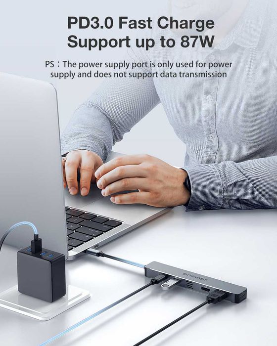 Hub USB-C 5in1 BlitzWolf - Dual HDMI 4K, VGA, USB 3.0, PD 100W