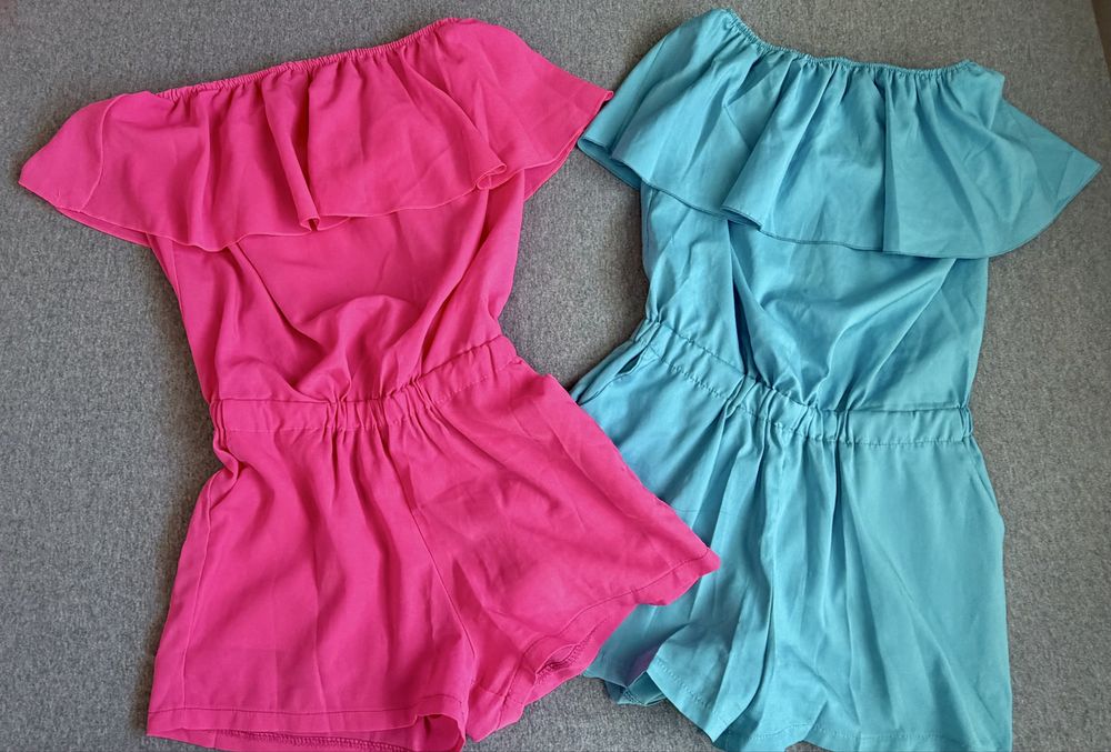 Дамски гащеризон в син и розов цвят