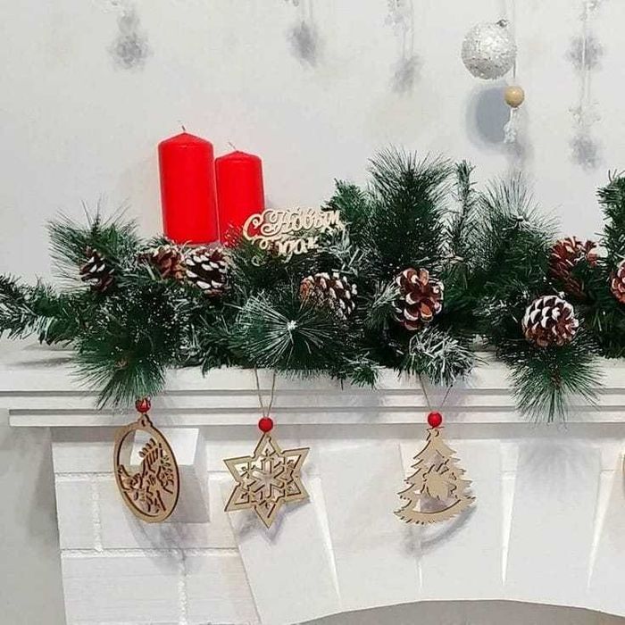 Гирлянда еловая 270см с шишками