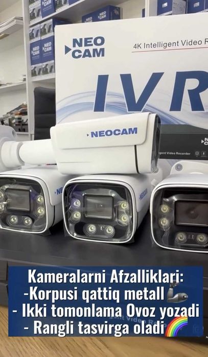 4 ta kamera ovoz yozadi tunda rangli tasvir ustanovkasi ichida