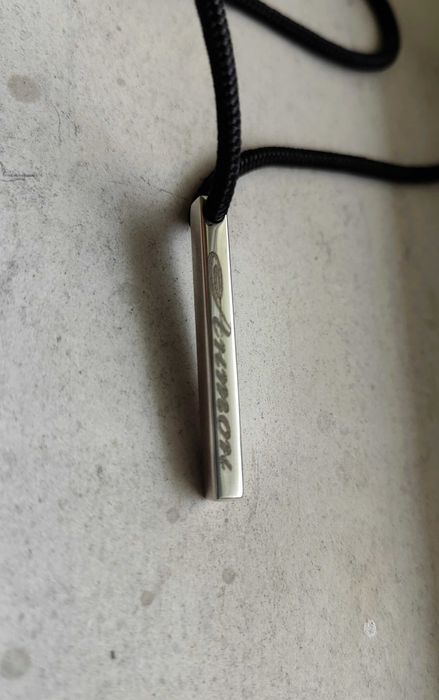 Сребърно колие, колие с име или пожелание, Мъжко 3D колие с гравиране