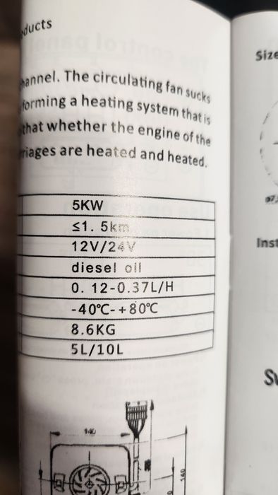 Нафтова печка 5kw за камиони и бусове 5 модела