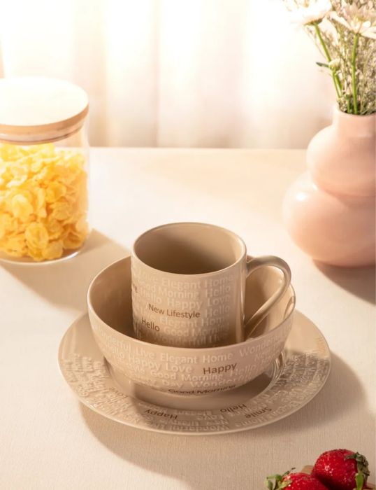 фафроровый набор посуды на одну персону