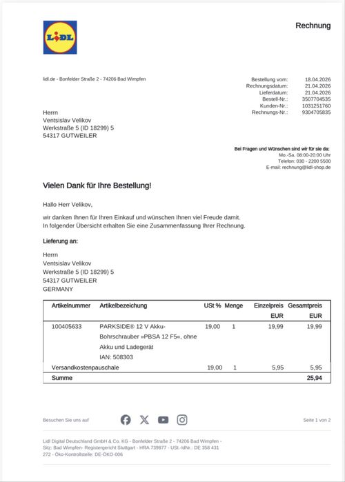 Винтоверт Parkside PBSA 12 F5