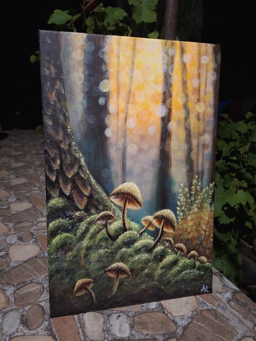 Оригинална акрилна картина на платно – „Горска приказка“