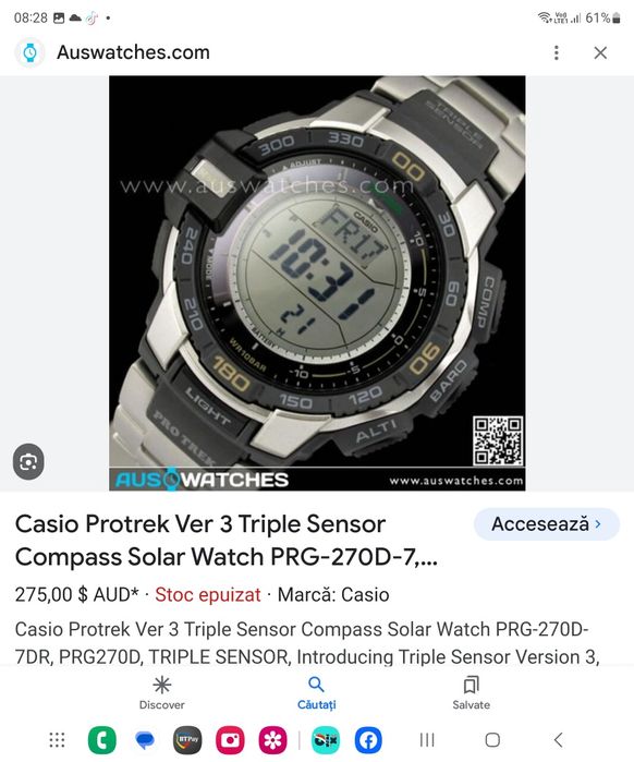 Casio Pro-Trek sensor solar