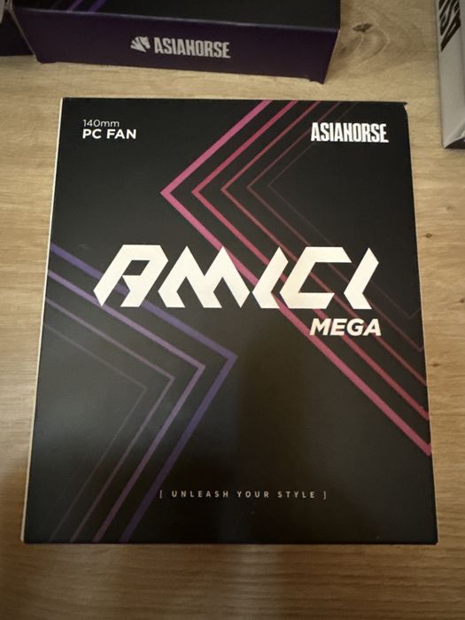 Ventilator Cooler PC Desktop Carcasa Calculator AsiaHorse AMICI Mega 140mm ARGB PWM 1800RPM 89CFM Infinity Mirror Black White Reverse Gaming Open Box