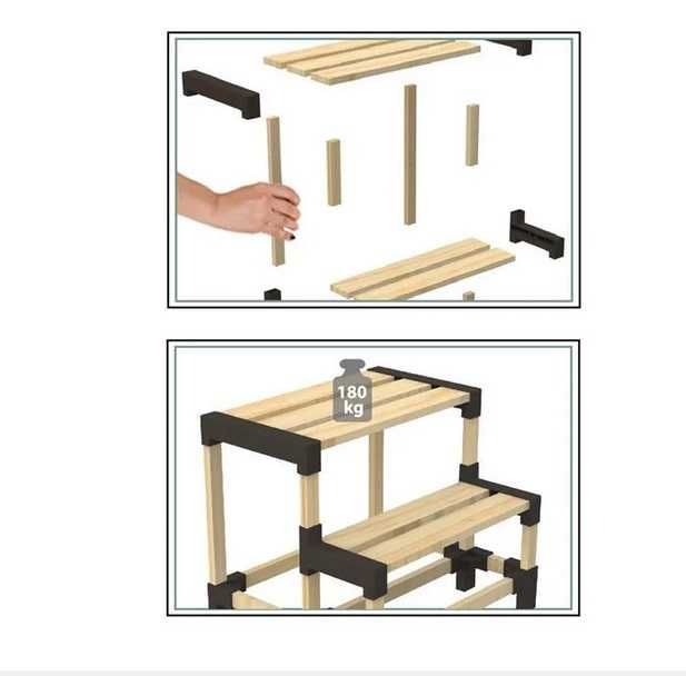 Помощно стъпало, за кухня, баня или килер, двойно, 38*39*38см