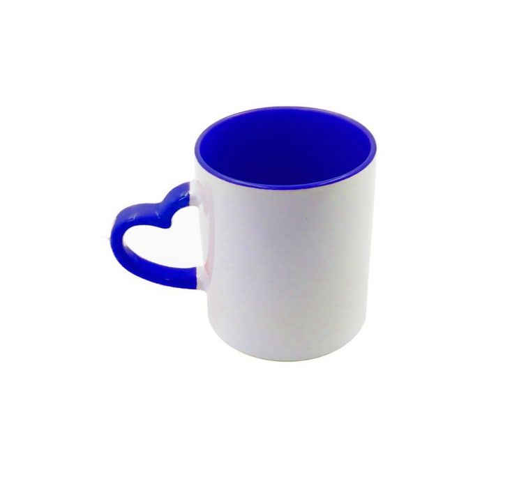 Чаши за Сублимация-Цветна вътрешност и дръжка СЪРЦЕ