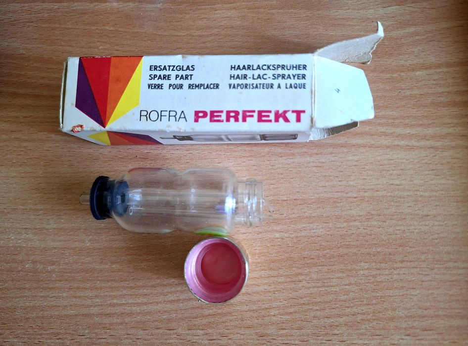 Sticlă parfum rezervă vintage fixativ Rofra Perfekt (DDR / RDG) - Nouă în cutie