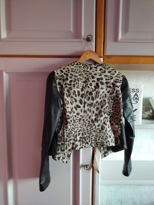 Пролетно яке естествена кожа и плат