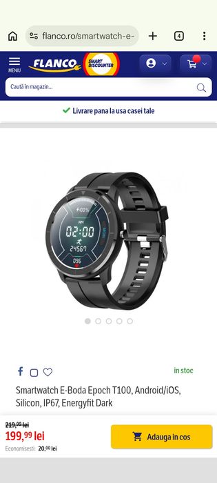 Smartwatch E-boda T100,stare excelentă,bateria tine mai mult de o săptămână