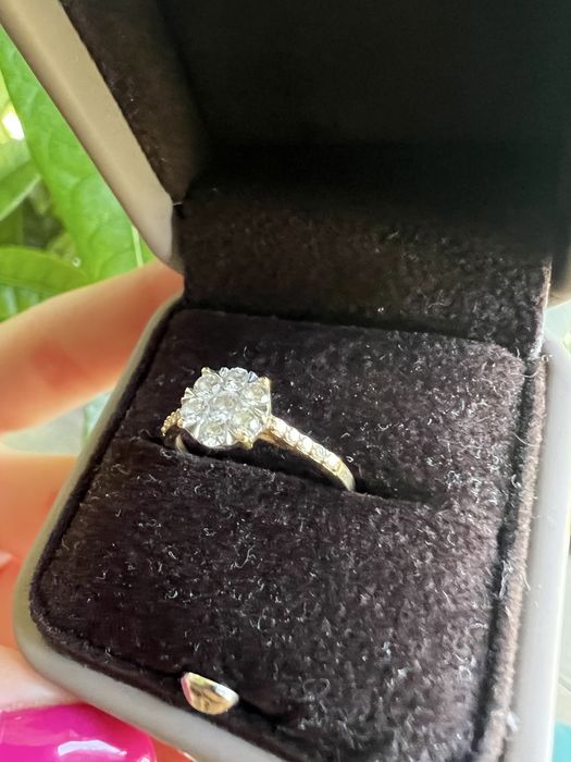 Inel logodna TEILOR aur galben 18K, 17 diamante 0,5, marime 51