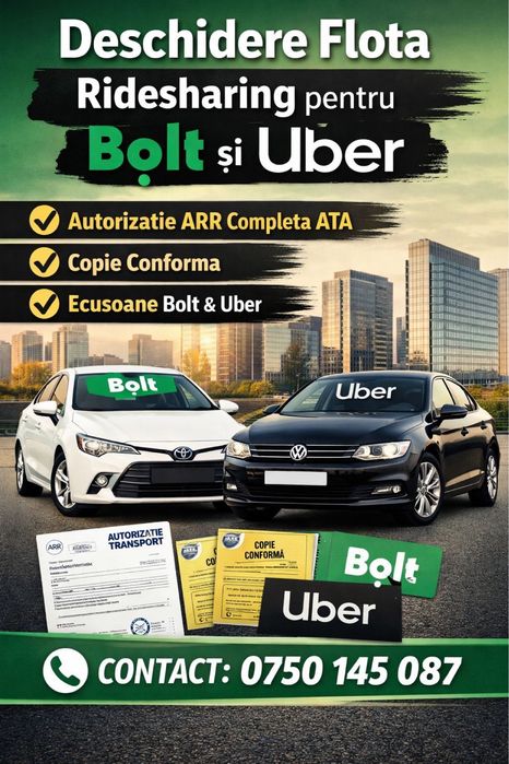 deschidere/infiintare firma-flota-bolt&uber - acte arr/ ridesharing