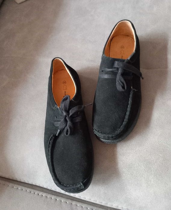 Нови симпатични дамски черни обувки от естествен велур Mat Star – № 39