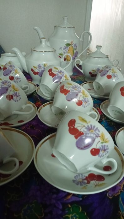 Чайный сервиз на 9 персон с большим чайником Рига