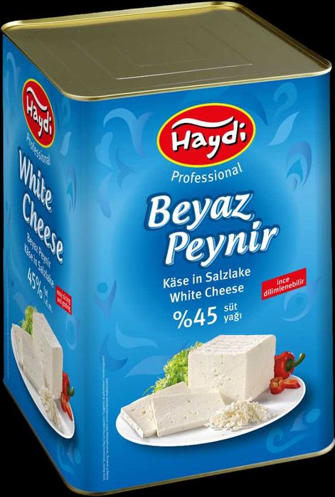 HAYDI - бяло сирене в саламура 15 кг метална кутия