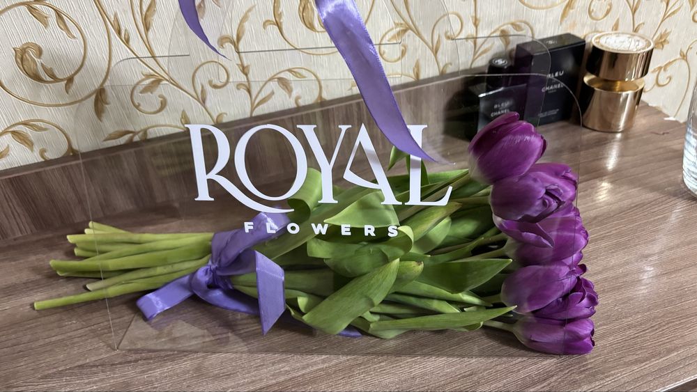 Тюльпаны 15 штук фиолетовые