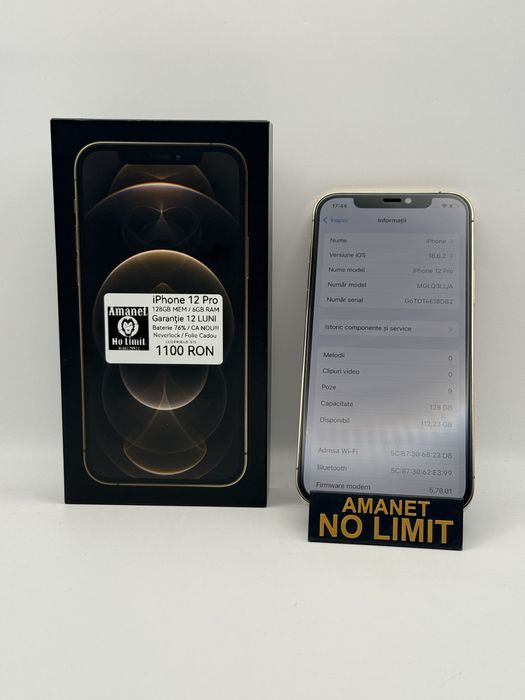 iPhone 12 Pro Gold 128GB CA NOU!!! Garantie 12 Luni , AMANET NO LIMIT.