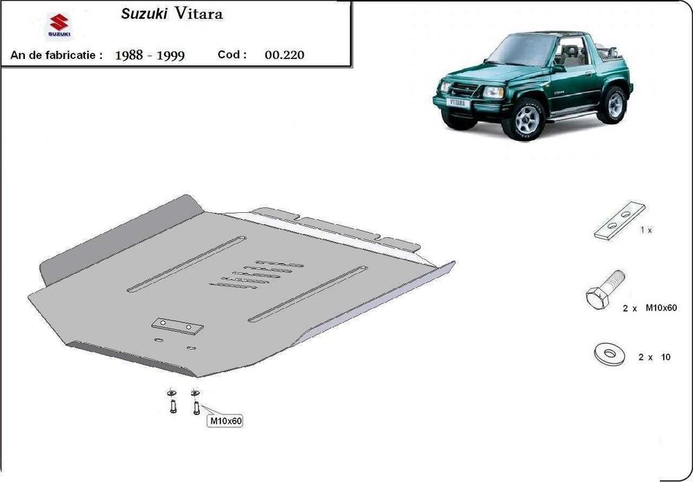 Метална кора под двигател SUZUKI VITARA 1989-1998