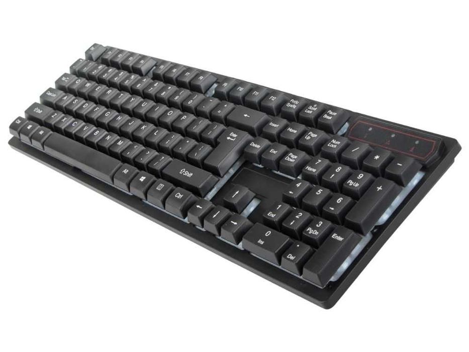 Tastatura gaming iluminata LED RGB silentioasa cu bloc numeric USB