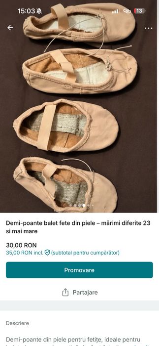 Papucei balet fete/ fetite bebe 23/24/25