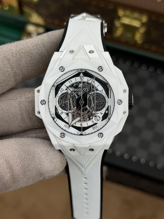 HB Big Bang Sang Bleu White Ceramic 45mm