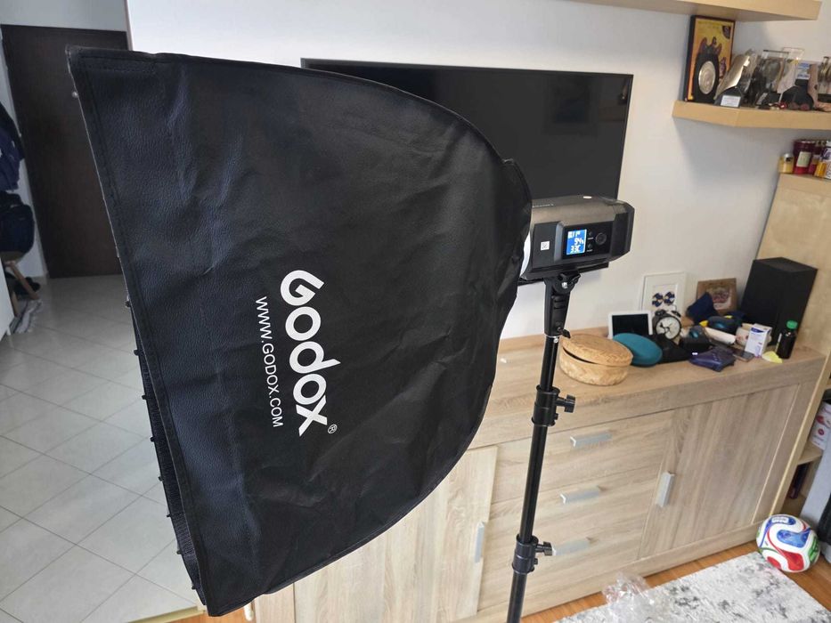 Godox SLB60W lumină portabila+studio cu softbox și stativ-ca nou