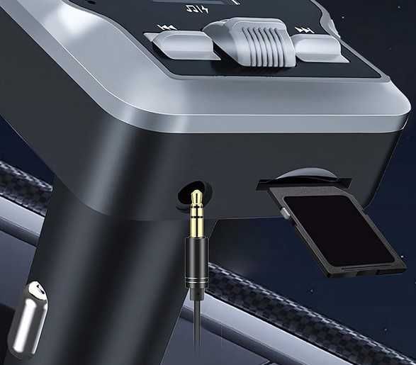 Bluetooth FM трансмитер за кола 6в1 с type C зарядно
