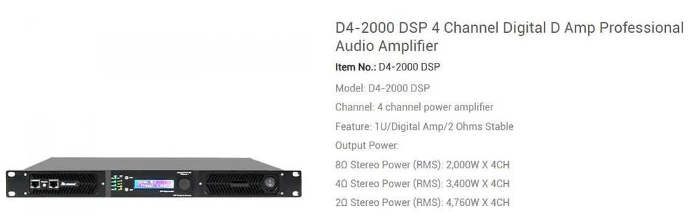 Vand amplificator Sinbosen D4-2000 DSP