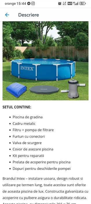 Piscina cadru metalic