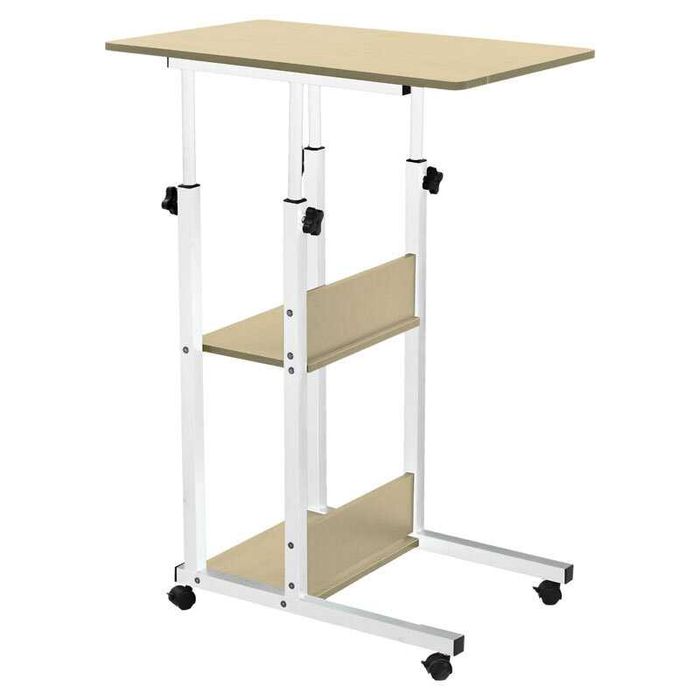 Маса с регулируема височина, компютърно бюро колела 80x 40 см н133