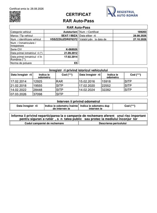 Seat ibiza 2013..37.000 km reali...1.2 benzina aspirat MPI 70 cp