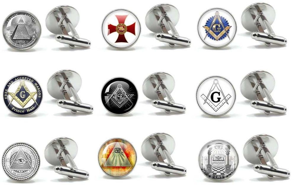 Копчета за Ръкавели Масонски Тамплиер Freemasons Illuminati Cufflinks