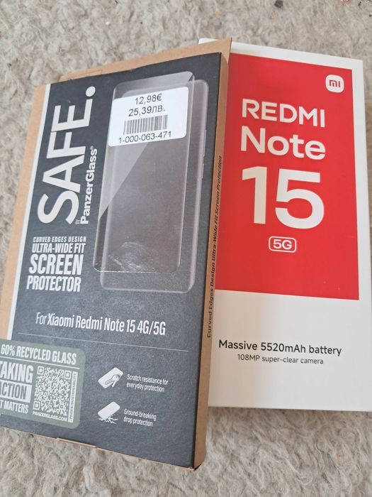 Нов телефон Redmi note 15 5G +екранен протектор