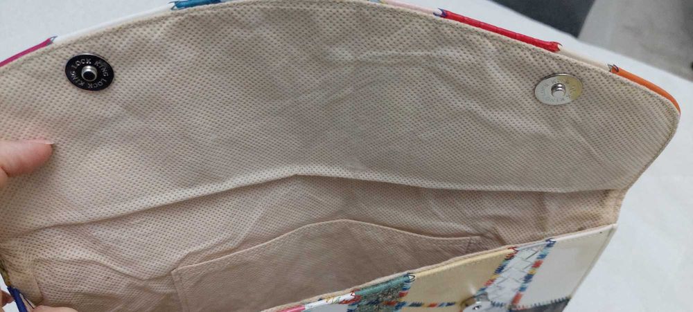 Geanta plic, neagra /multicolora