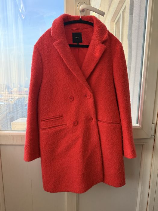 Next пальто красное демисезонное