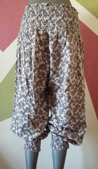 Pantaloni harem Salvari BoHo 3/4 bufanti fini comozi stofa moale gri