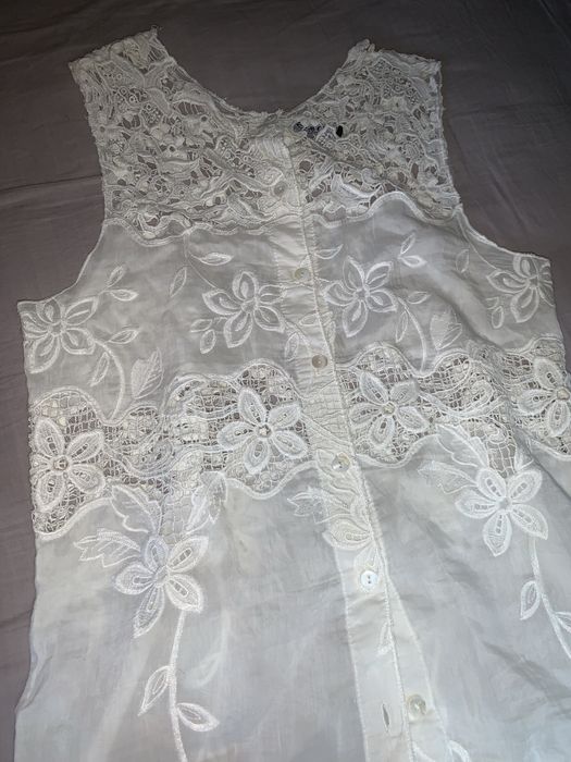 Белая кружевная майка D&G оригинал