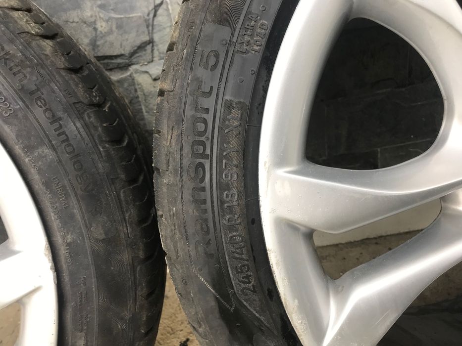 Vând jante audi originale 245 40 R18 cauciucuri uniroyal de vara noi