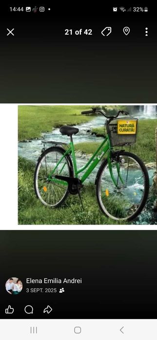 Bicicleta fără cadru, verde, Ciucas