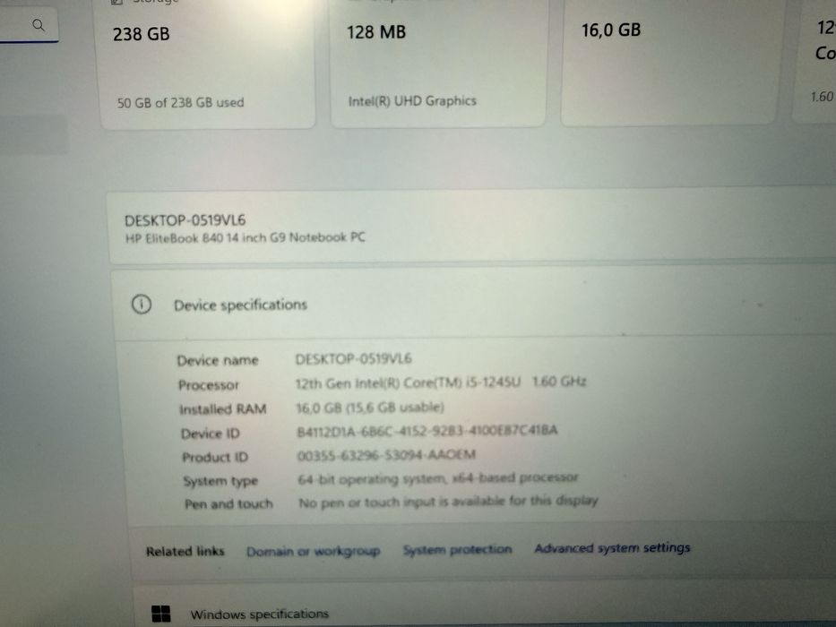 HP Elitebook 840 G9 i5-1245u/ 16 Gb DDR5/ IMPECABIL