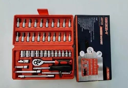 46 qismli asboblar to'plami

 Kalit bosh bitlari to'plami, ratchet bil