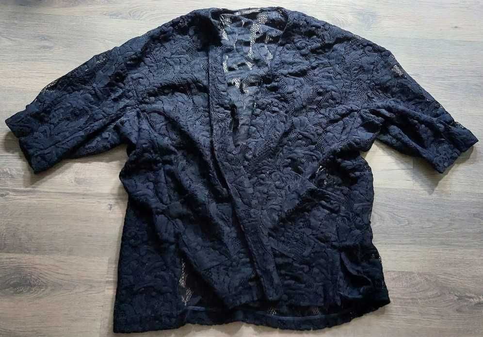 ZARA дамска жилетка с дантелена плетка [100% полиестер]